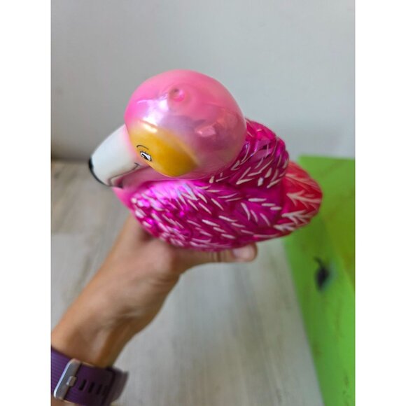 Radko flamingo finial Miami pink bird rare Master Craftsman glitter pink tropica - Picture 12 of 15